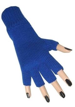 Blauwe vingerloze handschoenen