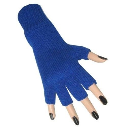 Leuke vingerloze blauwe handschoenen