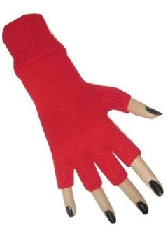 Rode vingerloze handschoen
