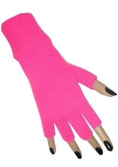 Vingerloze handschoenen in  fluor pink
