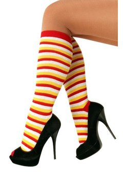 Doruskousen rood wit geel gestreept one size