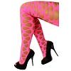 Panty fluor pink met grote gaten one size