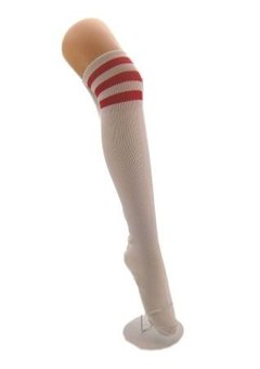 Lieskousen wit met 3 rode strepen