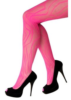 Netpanty neon pink met lijnen