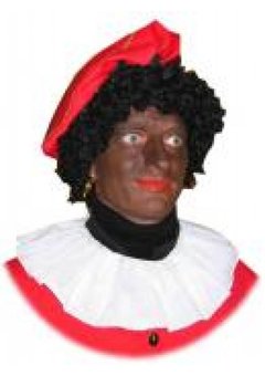 Kraag zwarte piet katoen wit