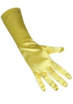 Lange handschoenen geel satijn stretch  luxe