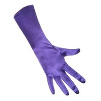 Mooie lange handschoenen paars satijn stretch luxe 40 cm