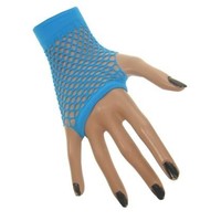 Nethandschoen kort vingerloos fluor blauw