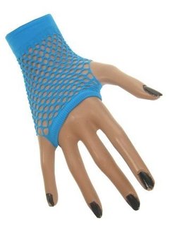 Nethandschoen kort vingerloos fluor blauw