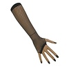 Vingerloze net handschoenen Vera zwart lang model