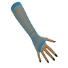 Vingerloze net handschoenen Vera blauw lang model