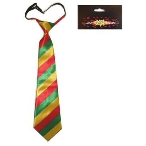 Leuke stropdas rood, geel en groen met smalle streep