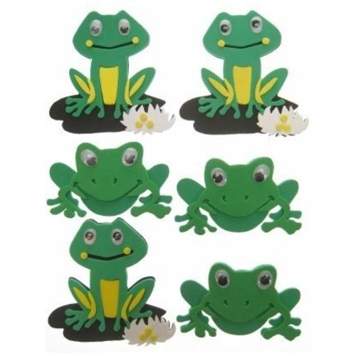 Grappige foam sticker kikker