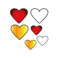 Leuke Oeteldonk versiering in hartjes 6 stuks