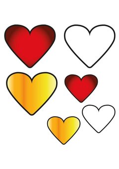 Oeteldonk hartjes versiering 6 stuks