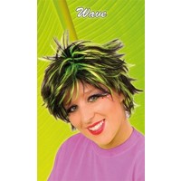 Leuke korte pruik Britt in groen / zwart