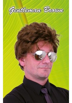 Disco pruik Vincent in bruin