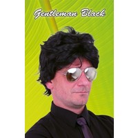 Ruige disco pruik Vincent in zwart