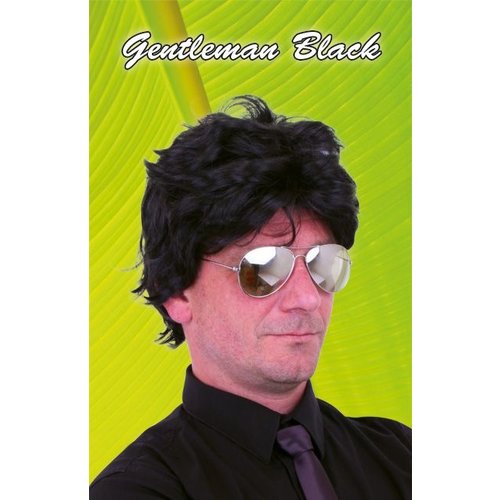 Ruige disco pruik Vincent in zwart