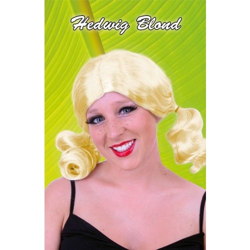 Leuke Beierse pruik Hedwig blond met staartjes
