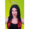 Pruik duivel Veerle in rood zwart