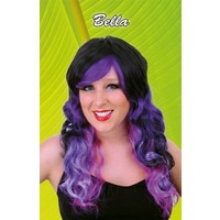 Mooie disco pruik Veerle in zwart paars