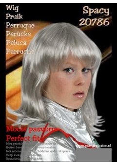 Pruik Space William in zilver