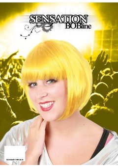 Gele disco boblijn pruik Valerie