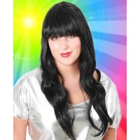 Mooie zwarte  hippie pruik Pascale lang haar