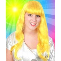 Mooie gele hippie pruik Pascale geel lang haar