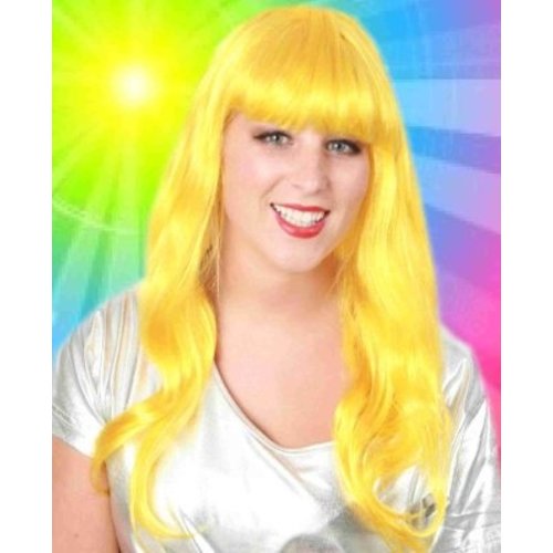 Mooie gele hippie pruik Pascale geel lang haar