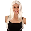 Disco pruik Britt lang wit haar