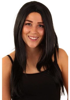 Zwarte pruik Britt lang haar