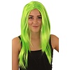Fluor groene hippie pruik Britt lang haar