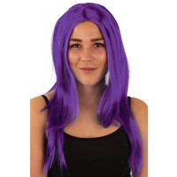 Mooie paarse pruik Britt lang haar