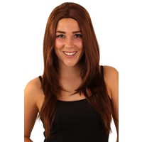 Mooie bruine pruik Benthe stijl model