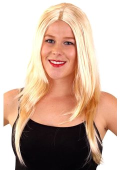 Blonde pruik Benthe stijl model