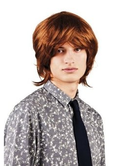 Pruik Damian bruin haar met matje