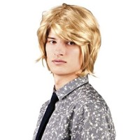 Mooie pruik Damian blond haar met matje