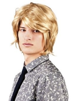Pruik Damian blond haar met matje