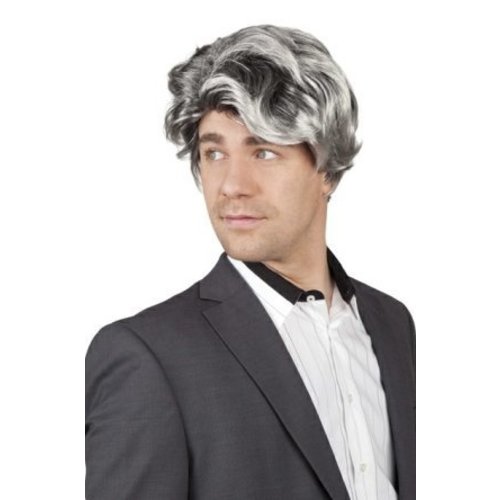 Mooie pruik Daniel in zwart grijs