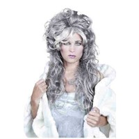 Mooie pruik ijs koningin Noor in grijs wit