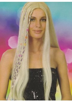 Blonde hippie pruik Julia lang haar