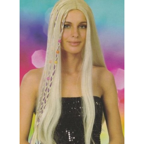 Leuke blonde disco pruik Julia in lang haar