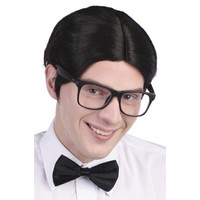 Ruige pruik nerd Jan in zwart