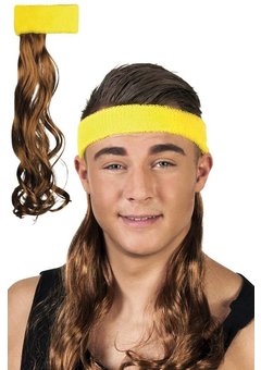 Haarstuk bruin lang haar met hoofdband