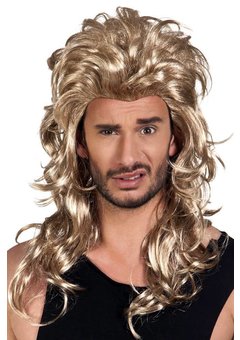 Pruik Levi blond lang haar met krullen