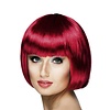 Pruik Sophie boblijn in robijn rood