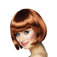 Mooie pruik Sophie boblijn in  koper