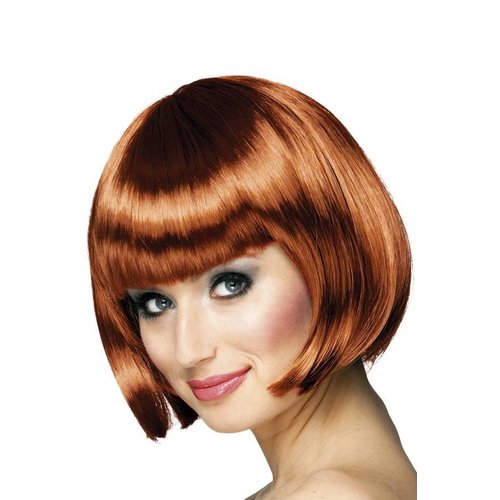 Mooie pruik Sophie boblijn in  koper